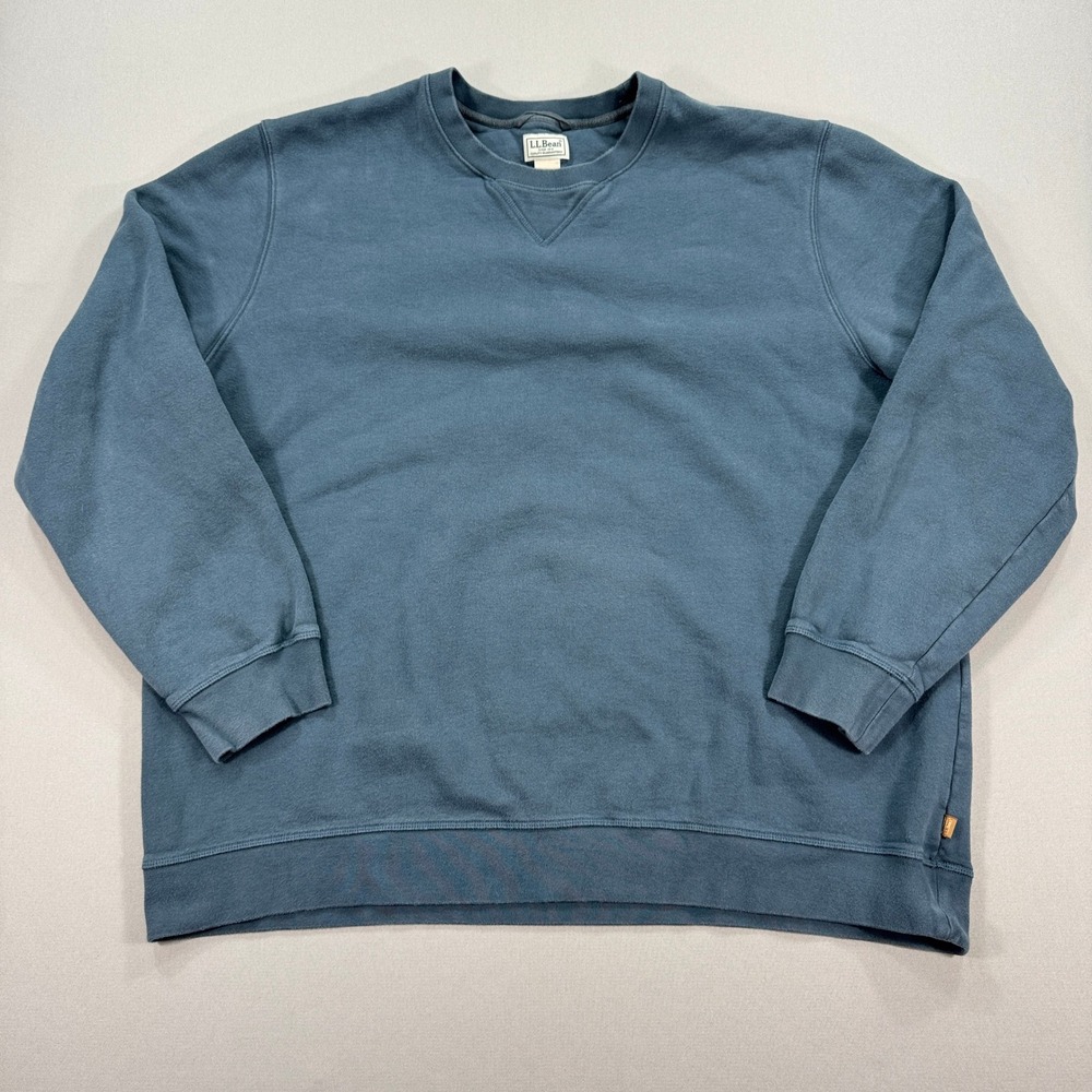 L.L. Bean Sweatshirt Mens 2XL Tall Crewneck Blue Long Sleeve Pullover Casual